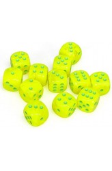 Chessex Dobbelsteen 16mm Vortex Electric Yellow w/ Green